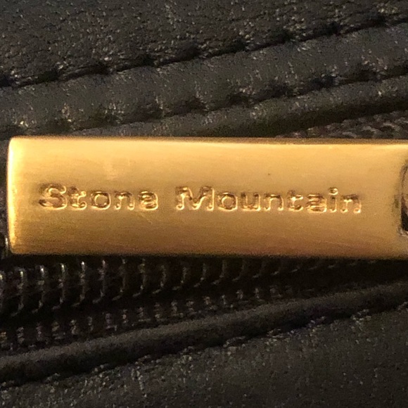 Stone Mountain Black Leather Purse with Shoulder Strap Excellent Cond 13.5x8” - Picture 7 of 8